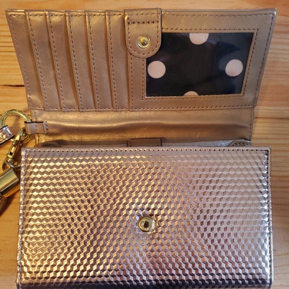 Anne Klein Rose Gold Wristlet Clutch Wallet 7x4.25" - Picture 3 of 5